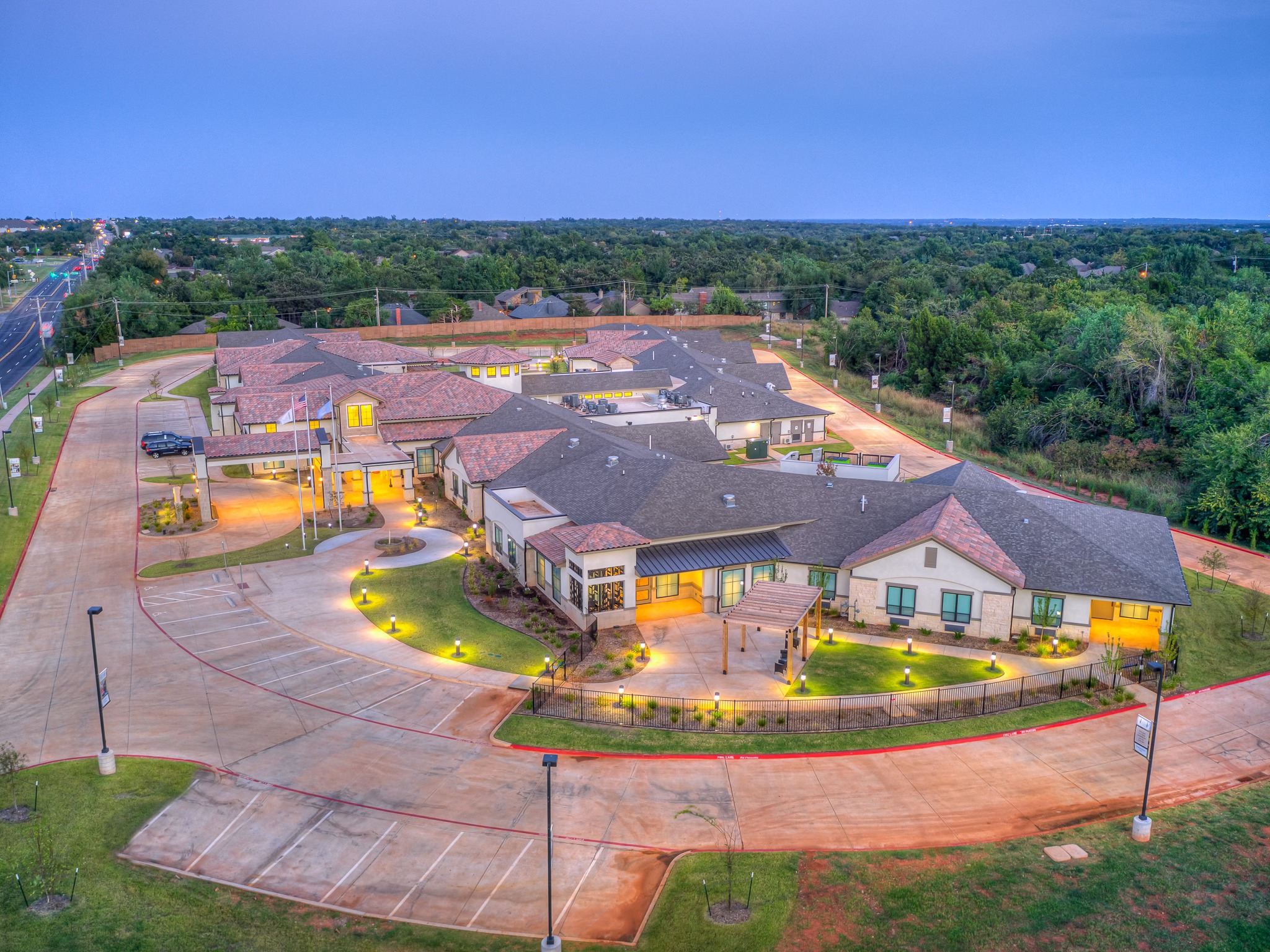 birds-eye view of facility
